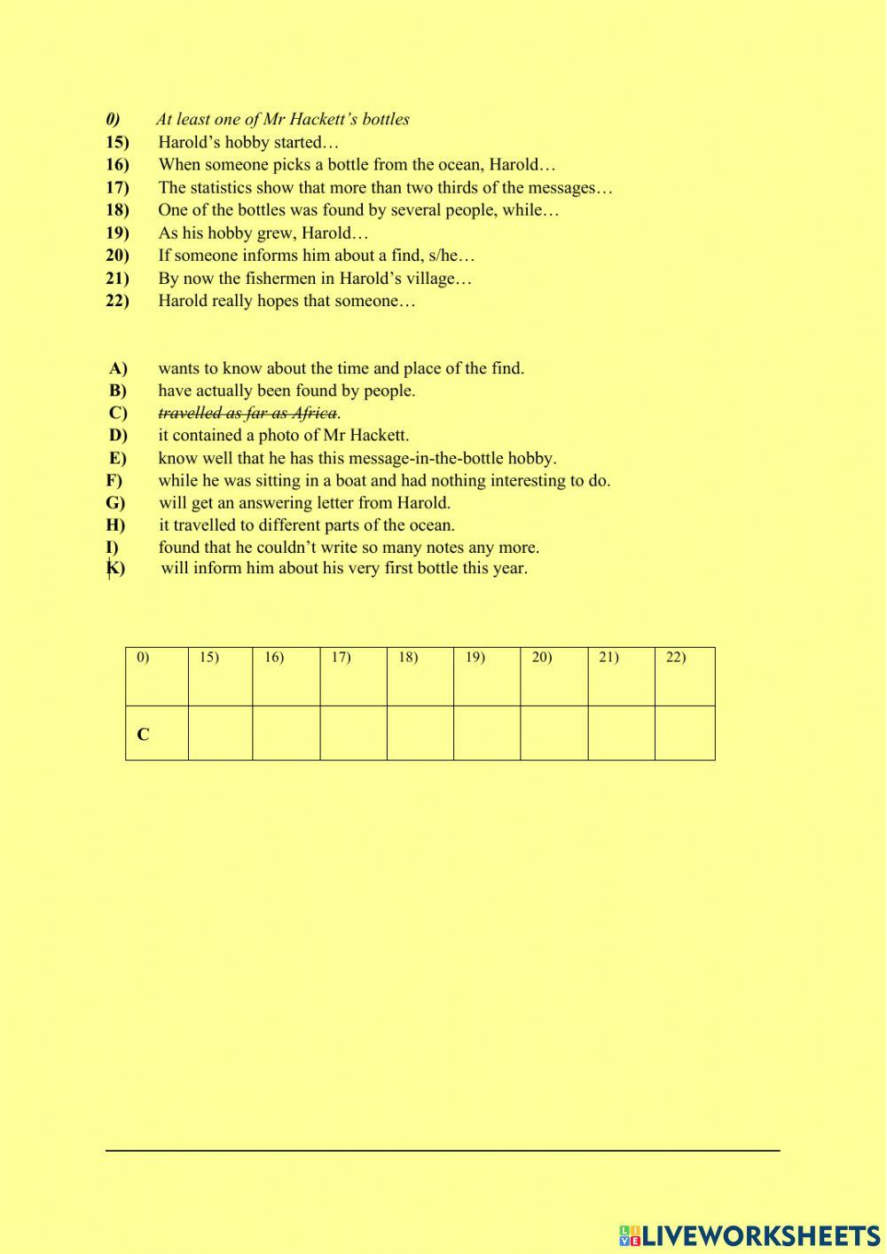 Érettségi (K) - Olvasott szöveg értése