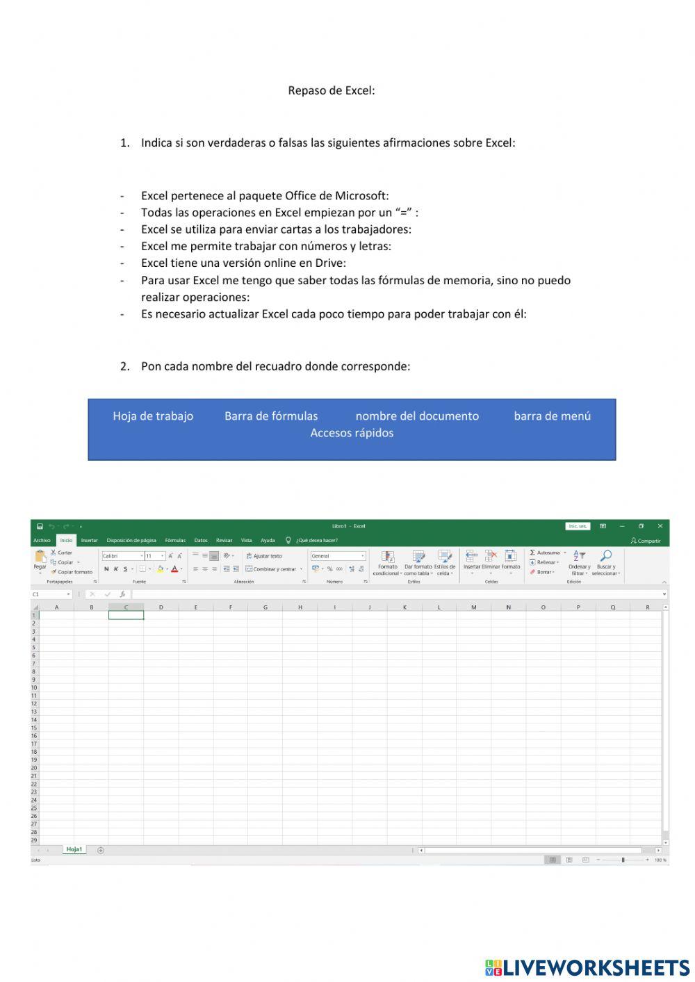 Repaso de Excel Repaso de Excel