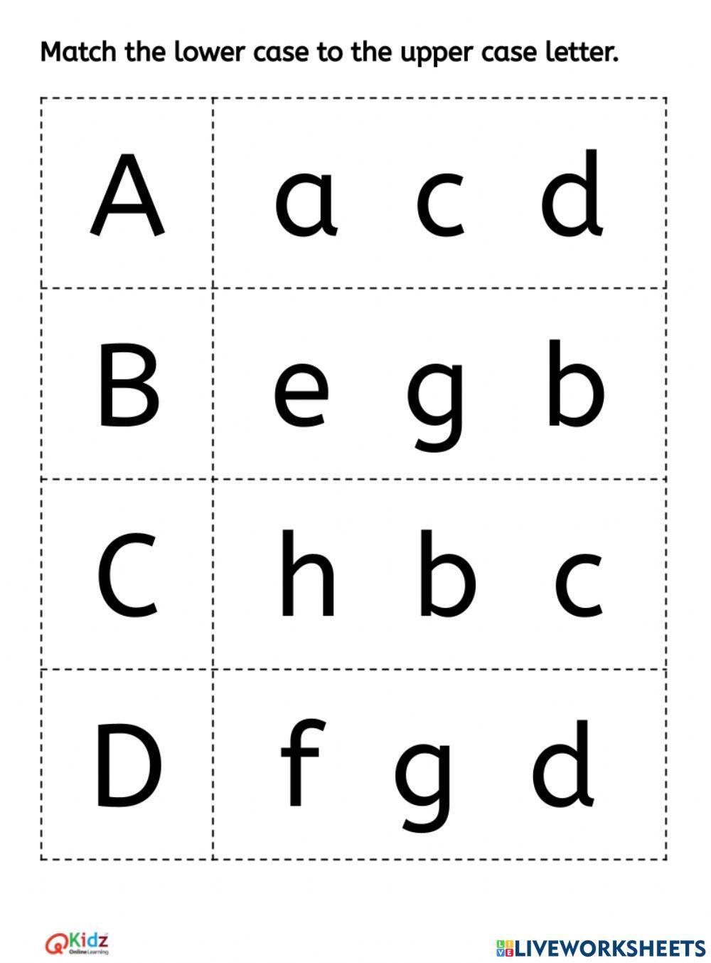 Match the Letters -Lower case to the Upper case