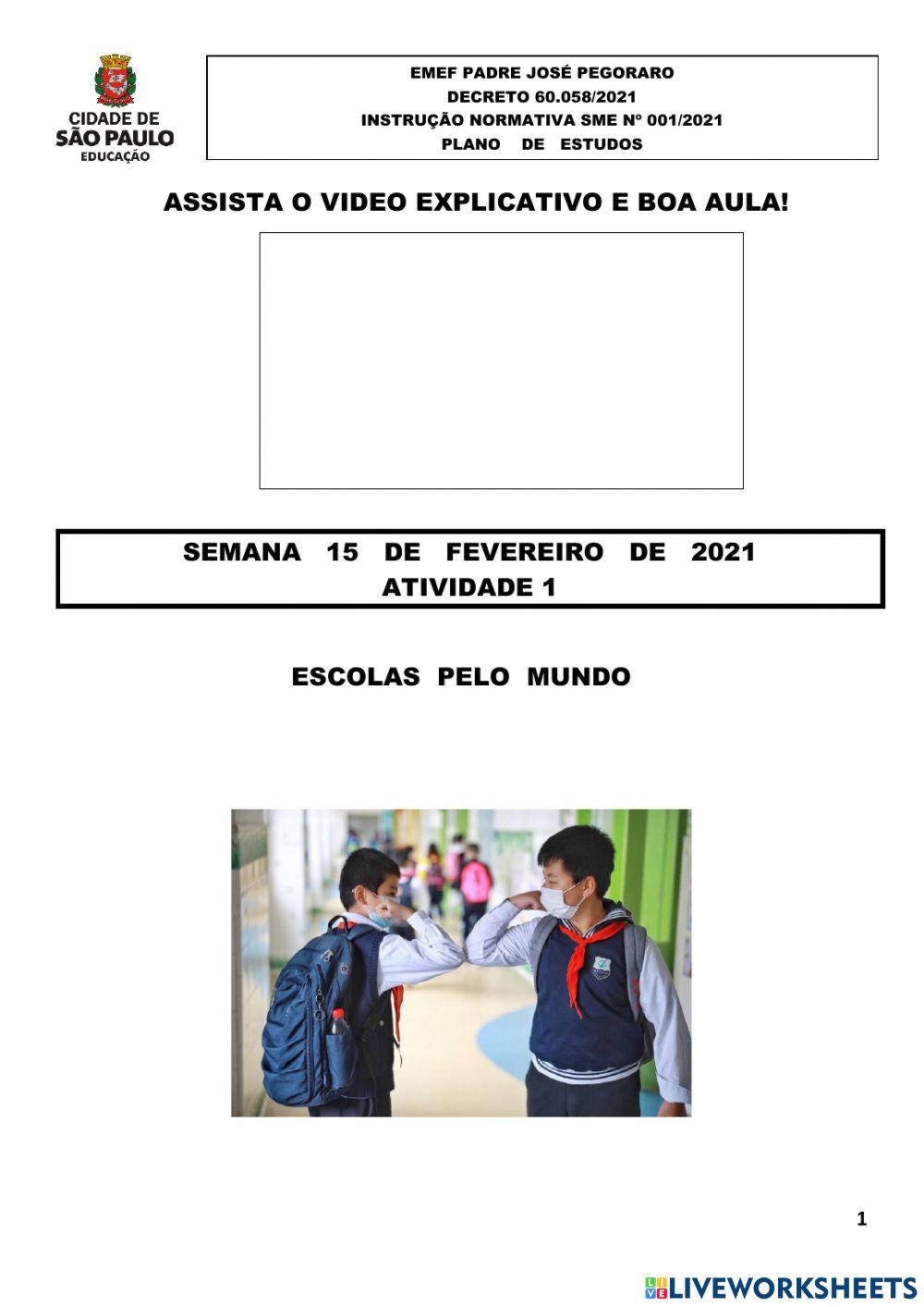 Semana  15 de fevereiro de 2021