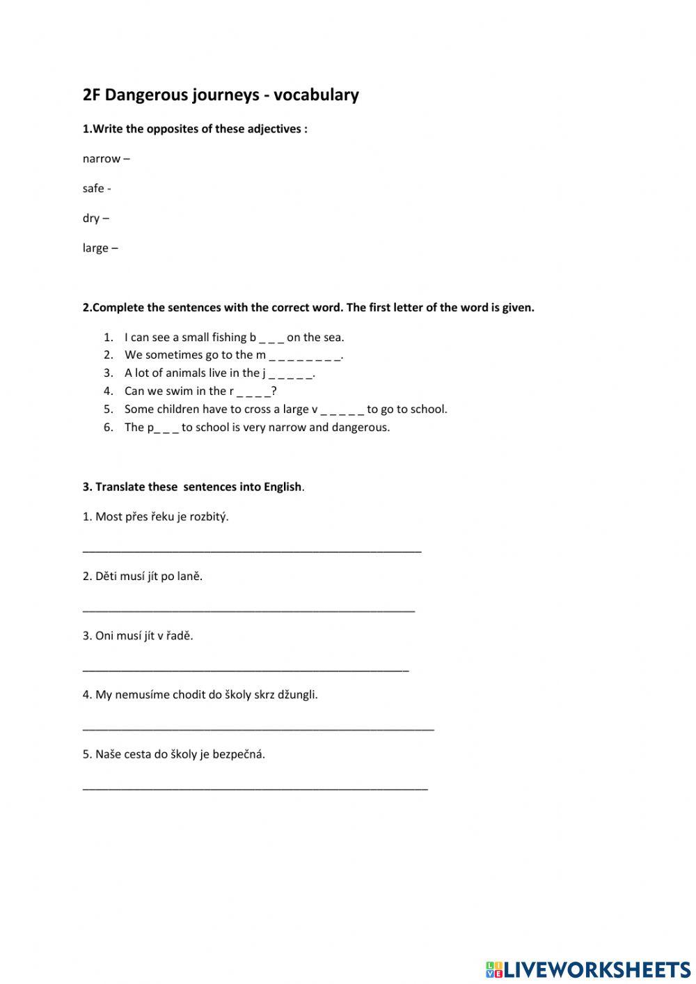 2F Dangerous journeys