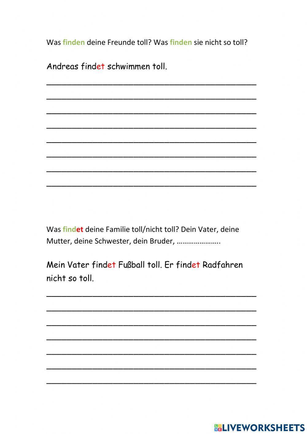 Wie findest du ..... ? Wie findest du ..... ?