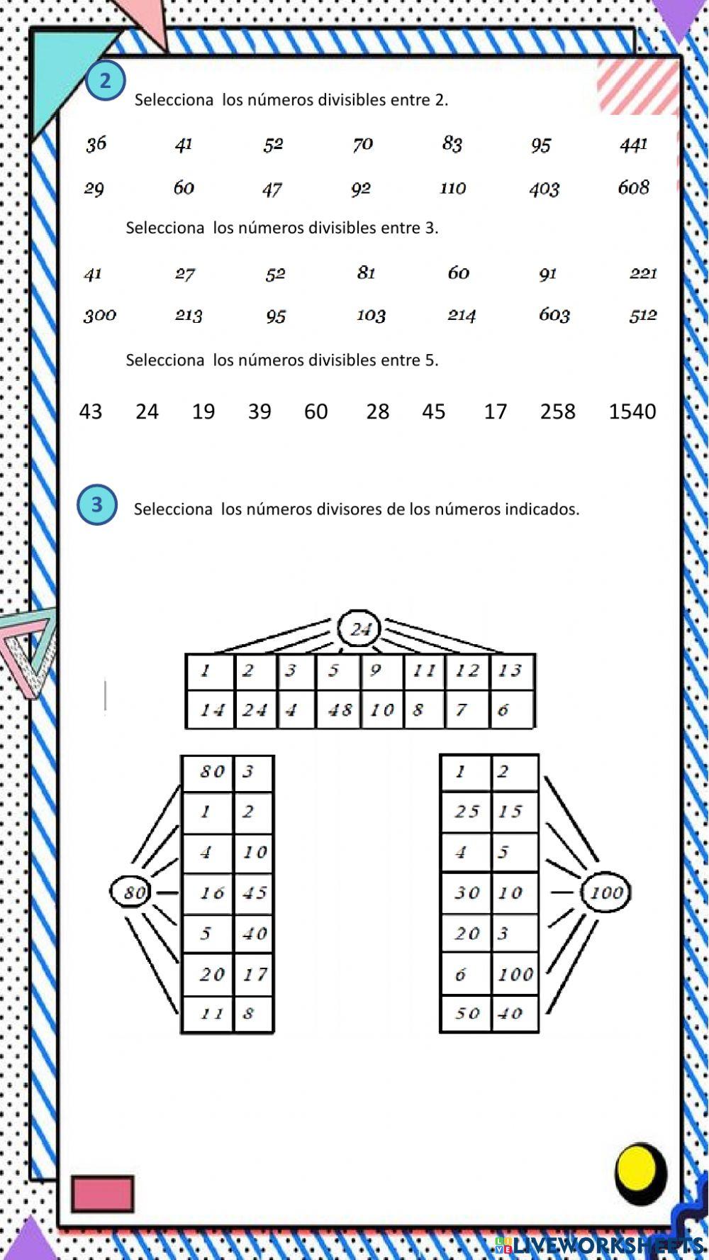 Múltiplos y divisores