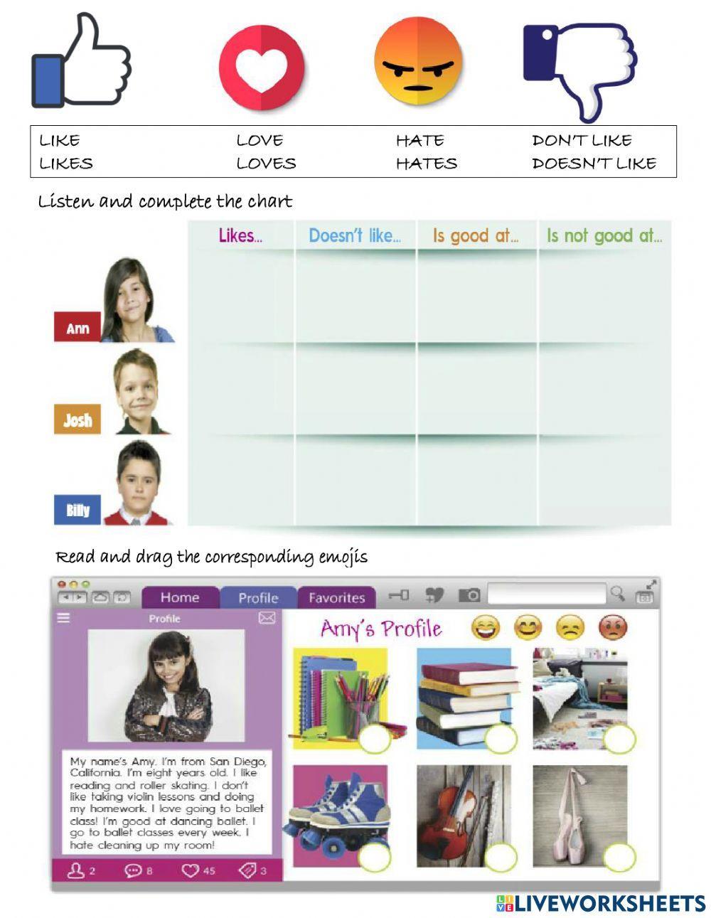 732987 | Like - Love - Hate - Don't like | Adriana