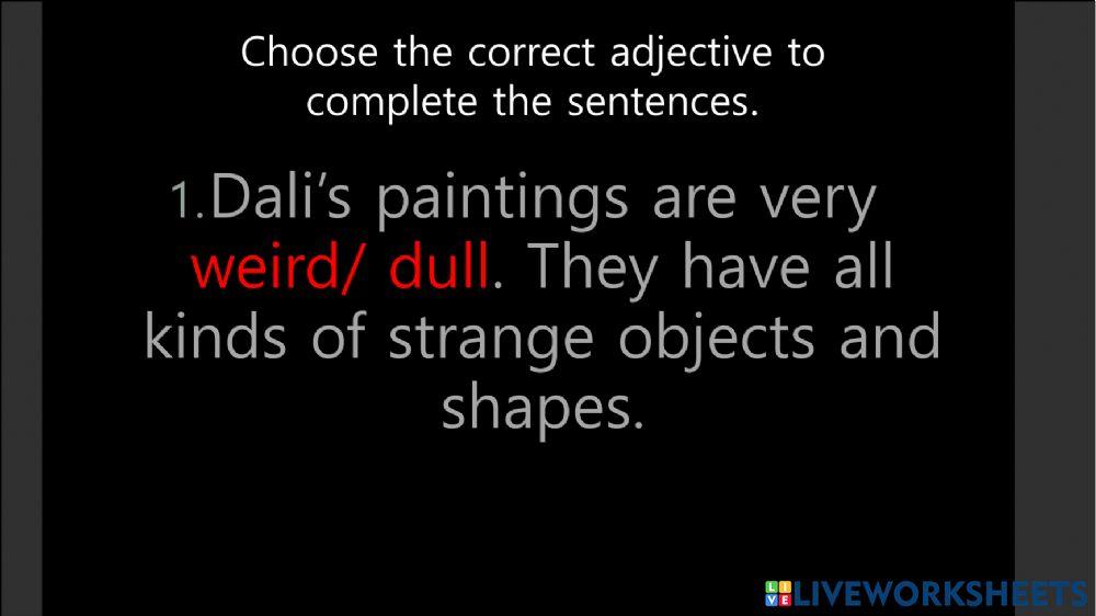 Adjectives to express opinions