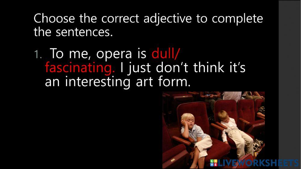 Adjectives to express opinions