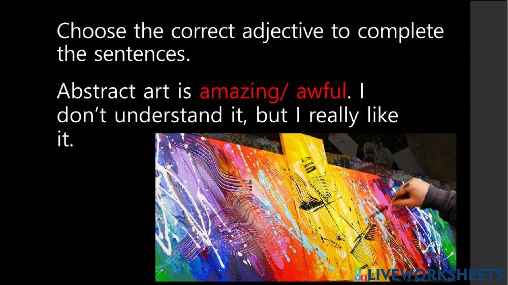 Adjectives to express opinions