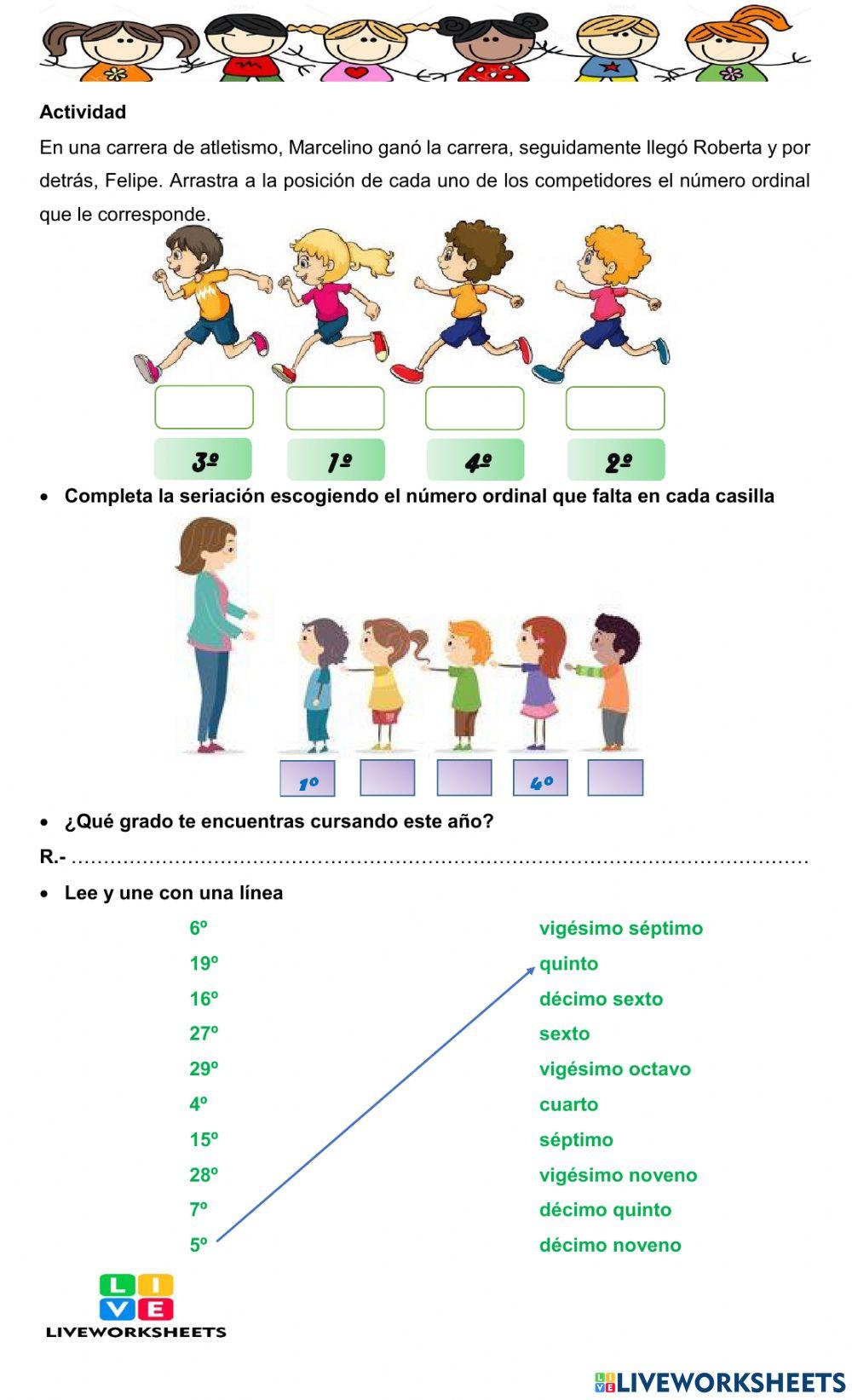 Números ordinales Números ordinales
