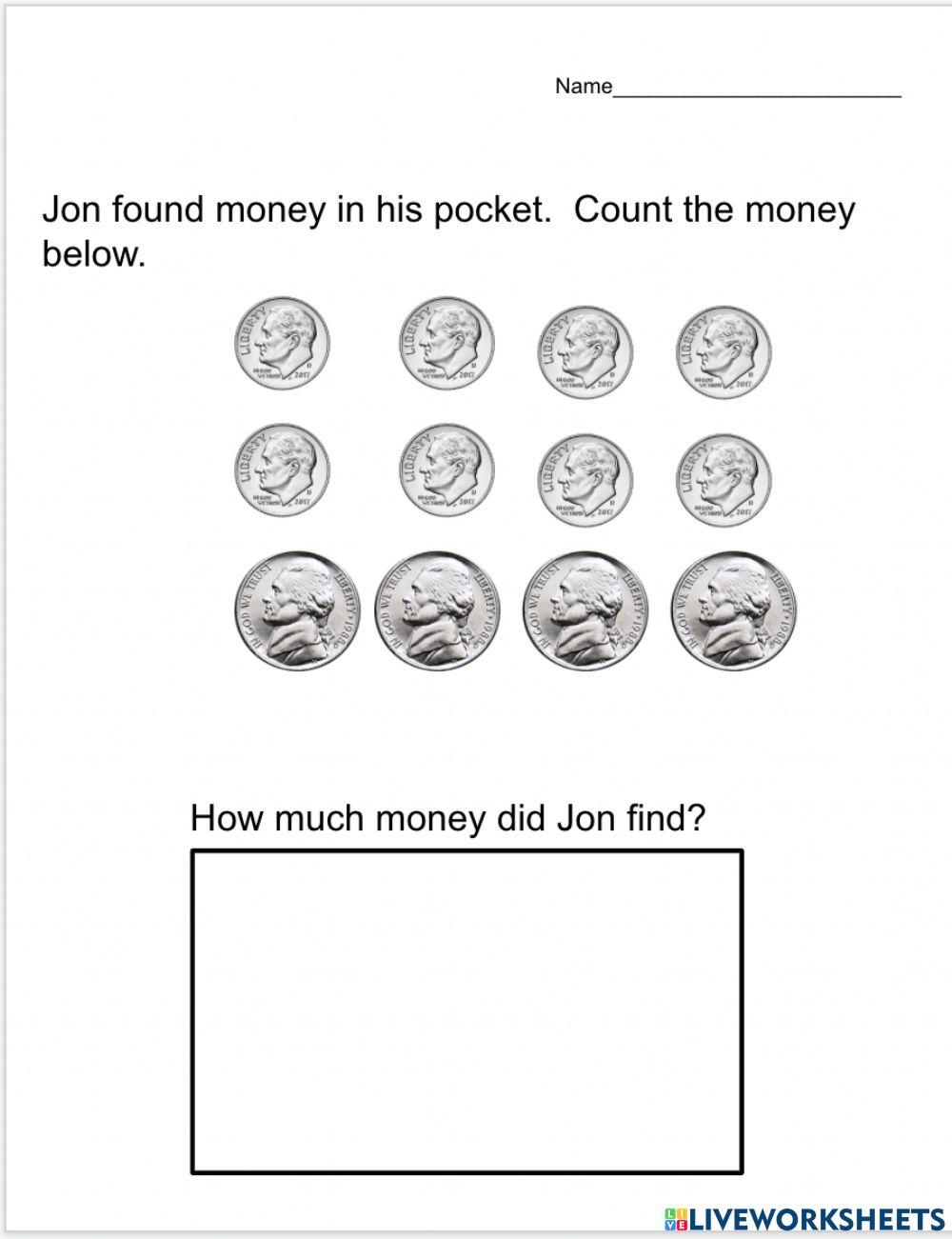 How much was found in Jon's pocket?