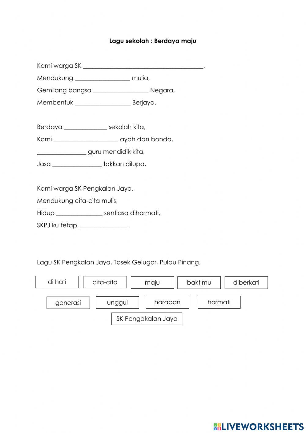 Lagu SK Pengkalan Jaya