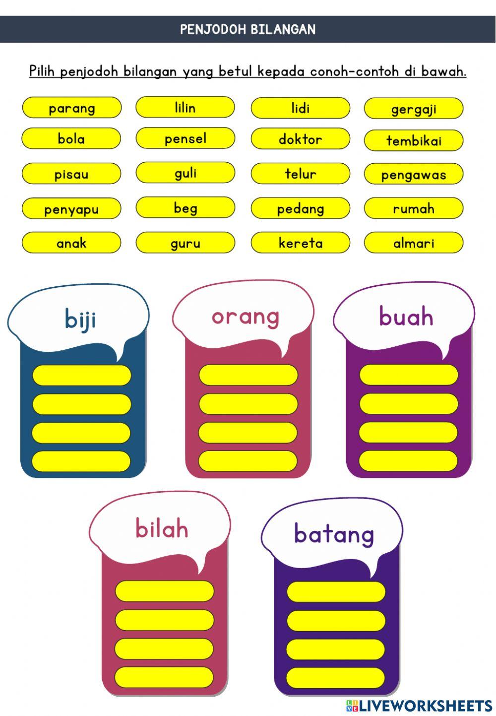 LATIHAN PENJODOH BILANGAN LATIHAN PENJODOH BILANGAN