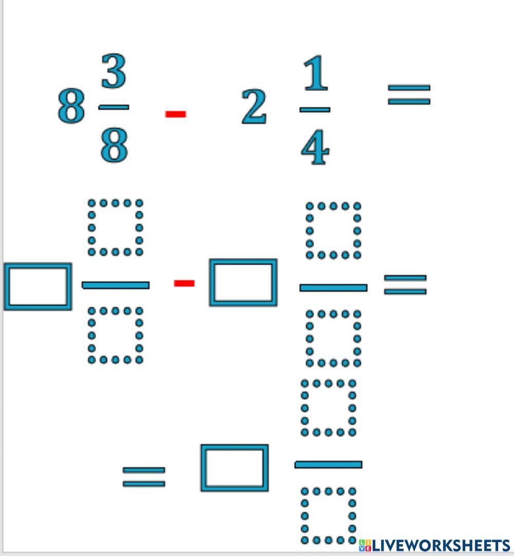 طرح الأعداد الكسرية