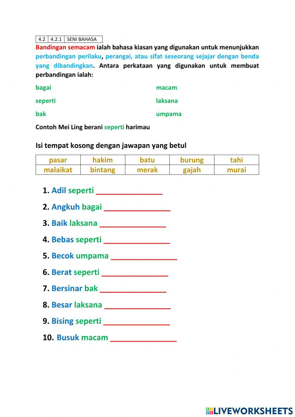 4.2.1 Bandingan Semacam 1 ( Latihan C Mas) ms 45