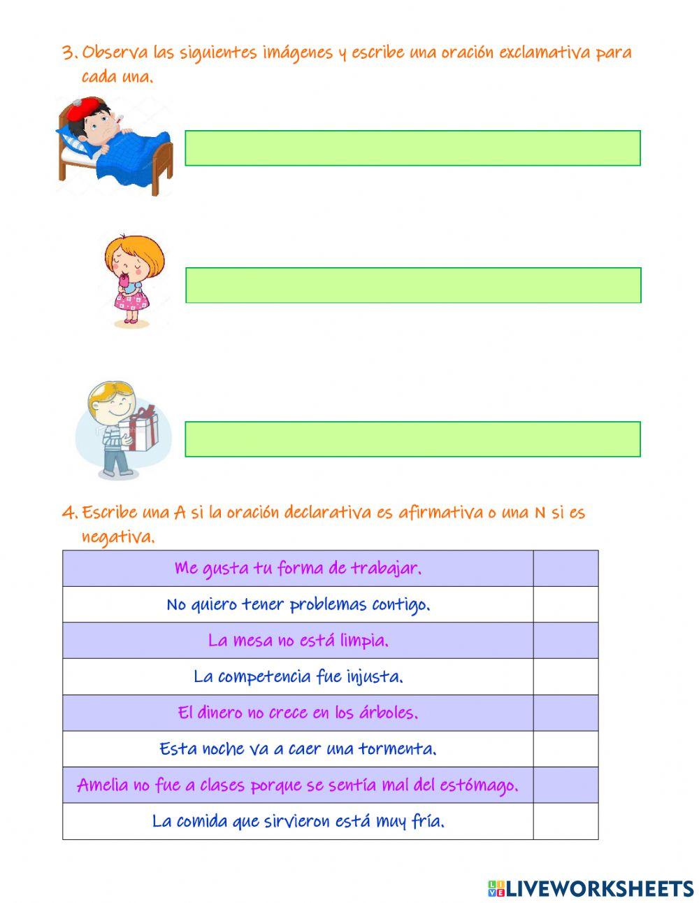Oraciones de acuerdo con su expresión