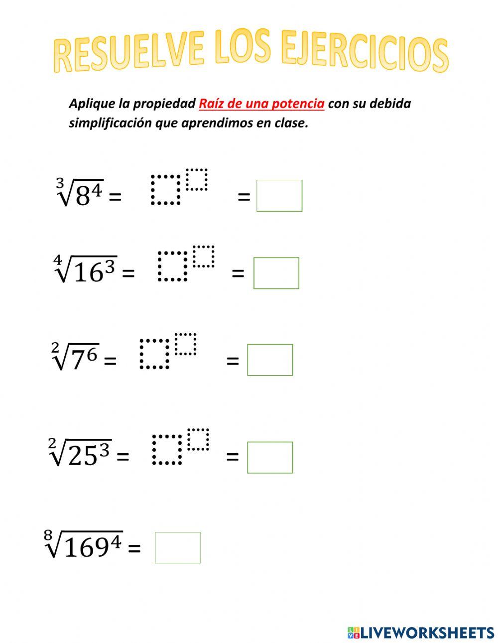 Propiedades de las radicación