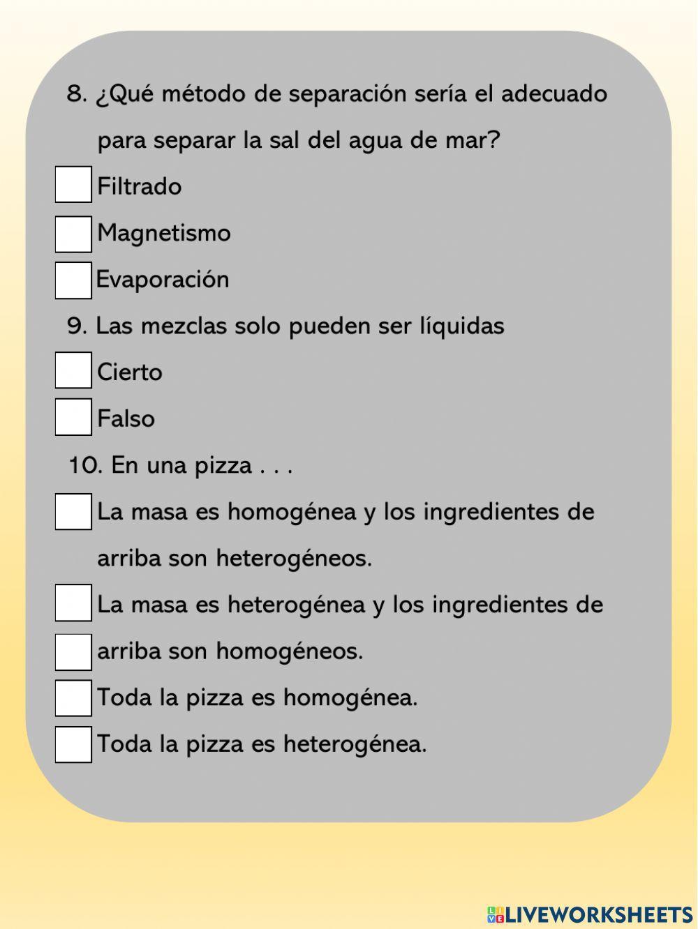 Mezclas y su separación