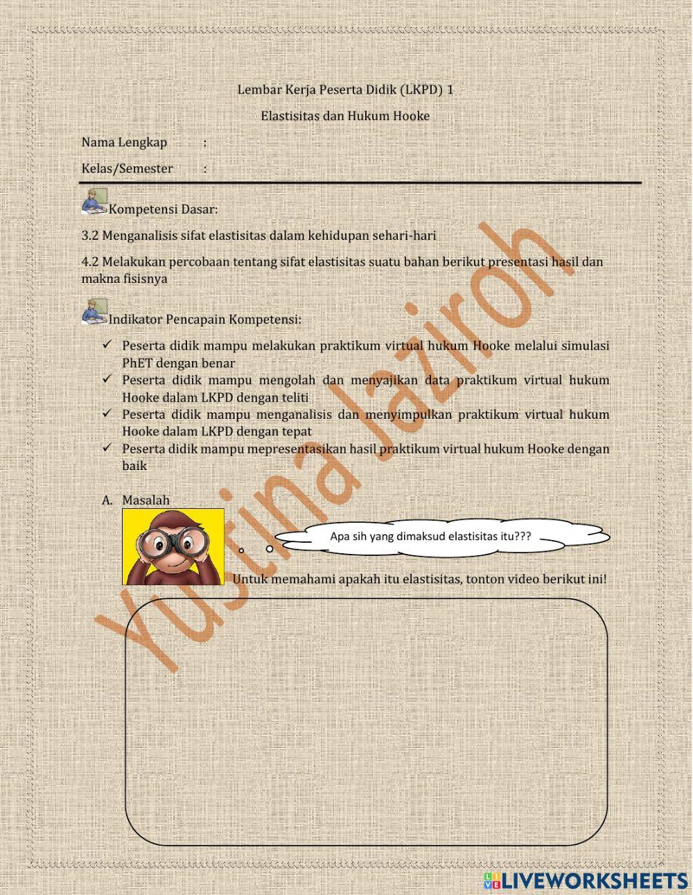 LKPD 1 Hukum Hooke LKPD 1 Hukum Hooke