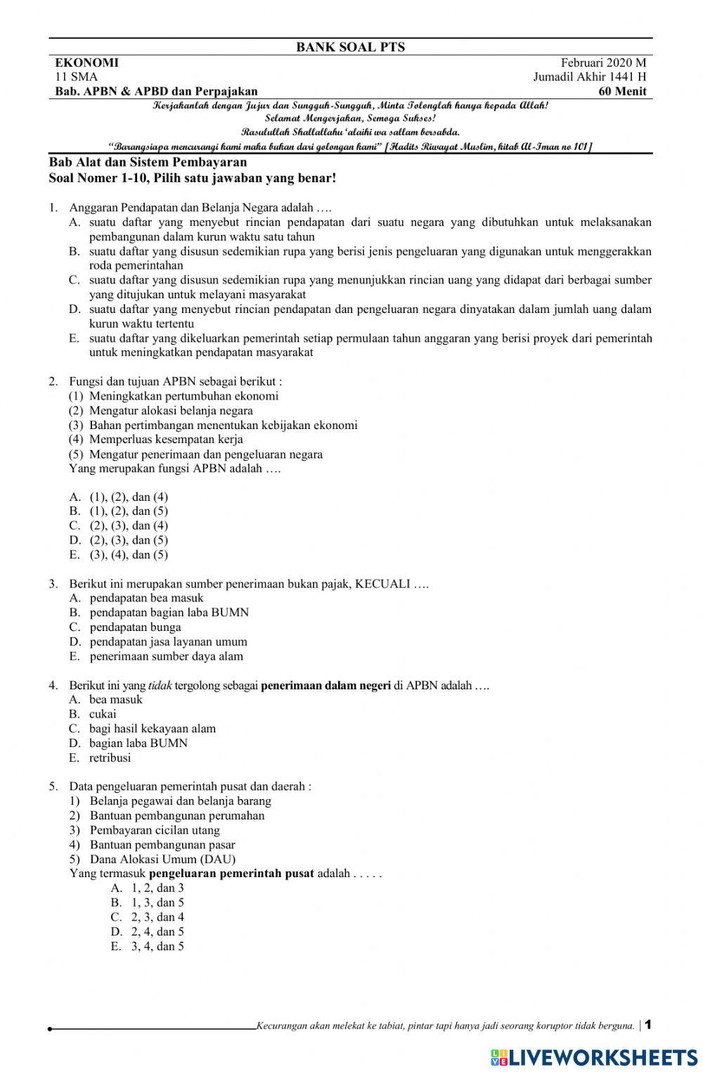 Susulan dan Remedial PTS Kelas XI