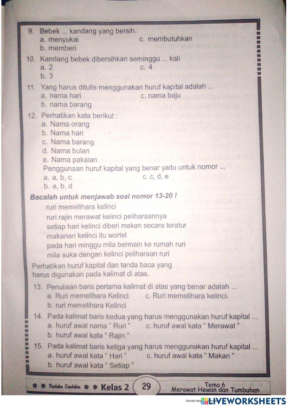 Tema 6  bahasa indo sub tema 2
