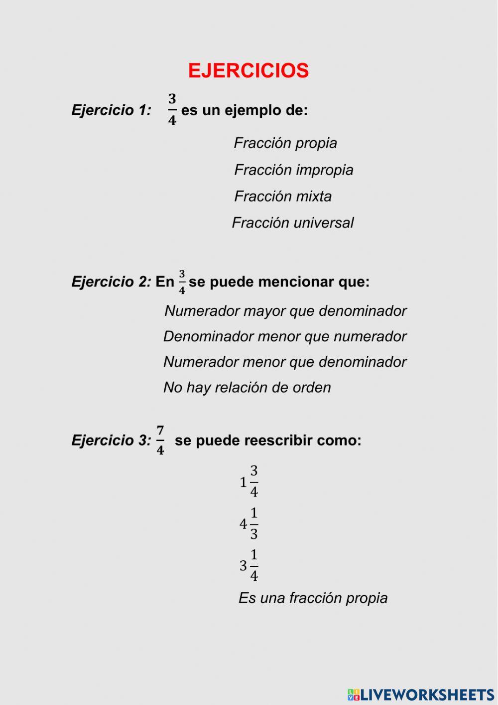 Representación grafica de fracciones