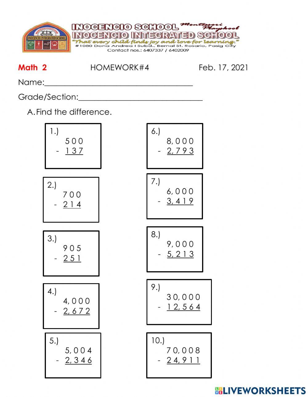 Subtraction with ZERO DIFFICULTY