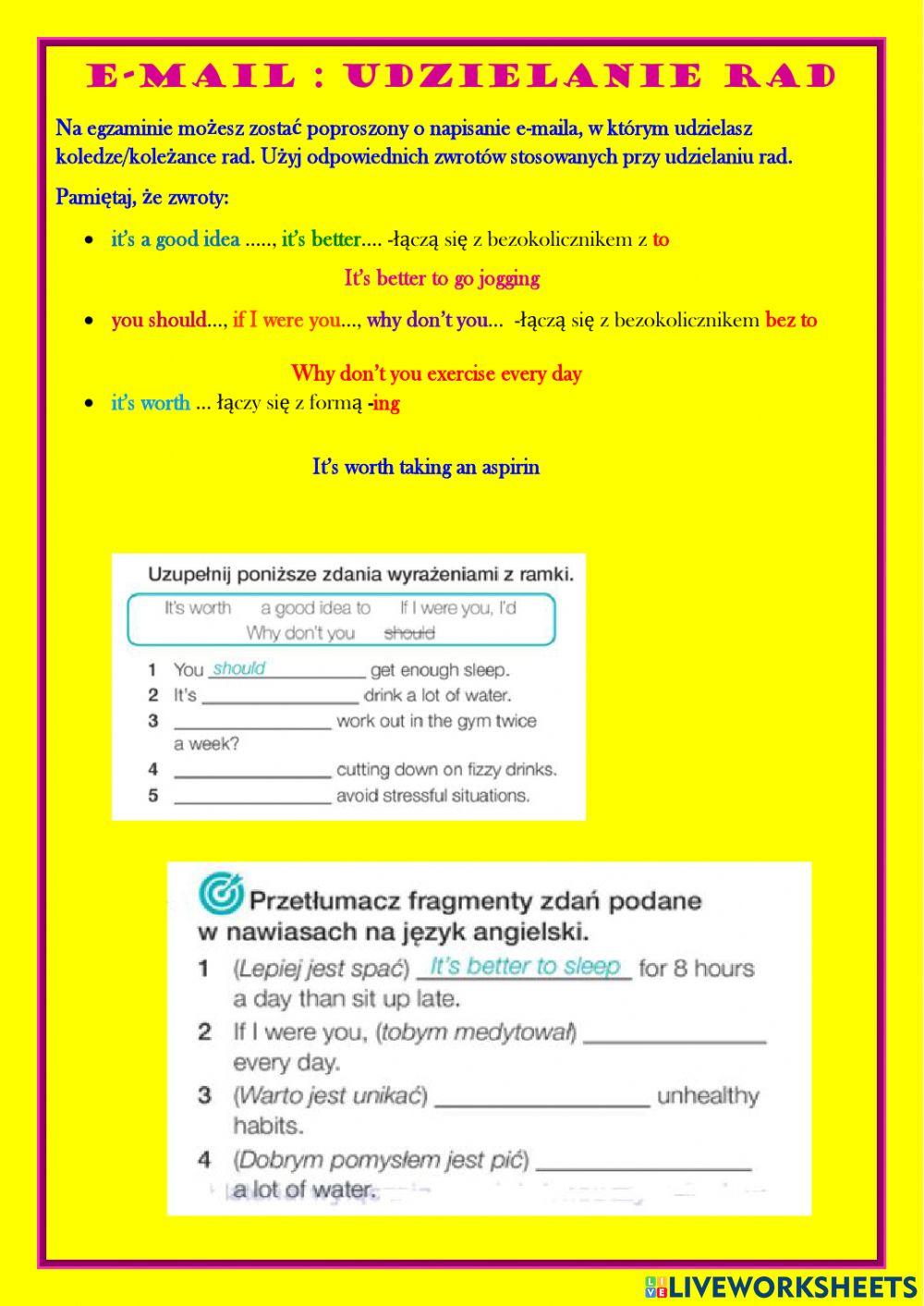 Email udzielanie rad