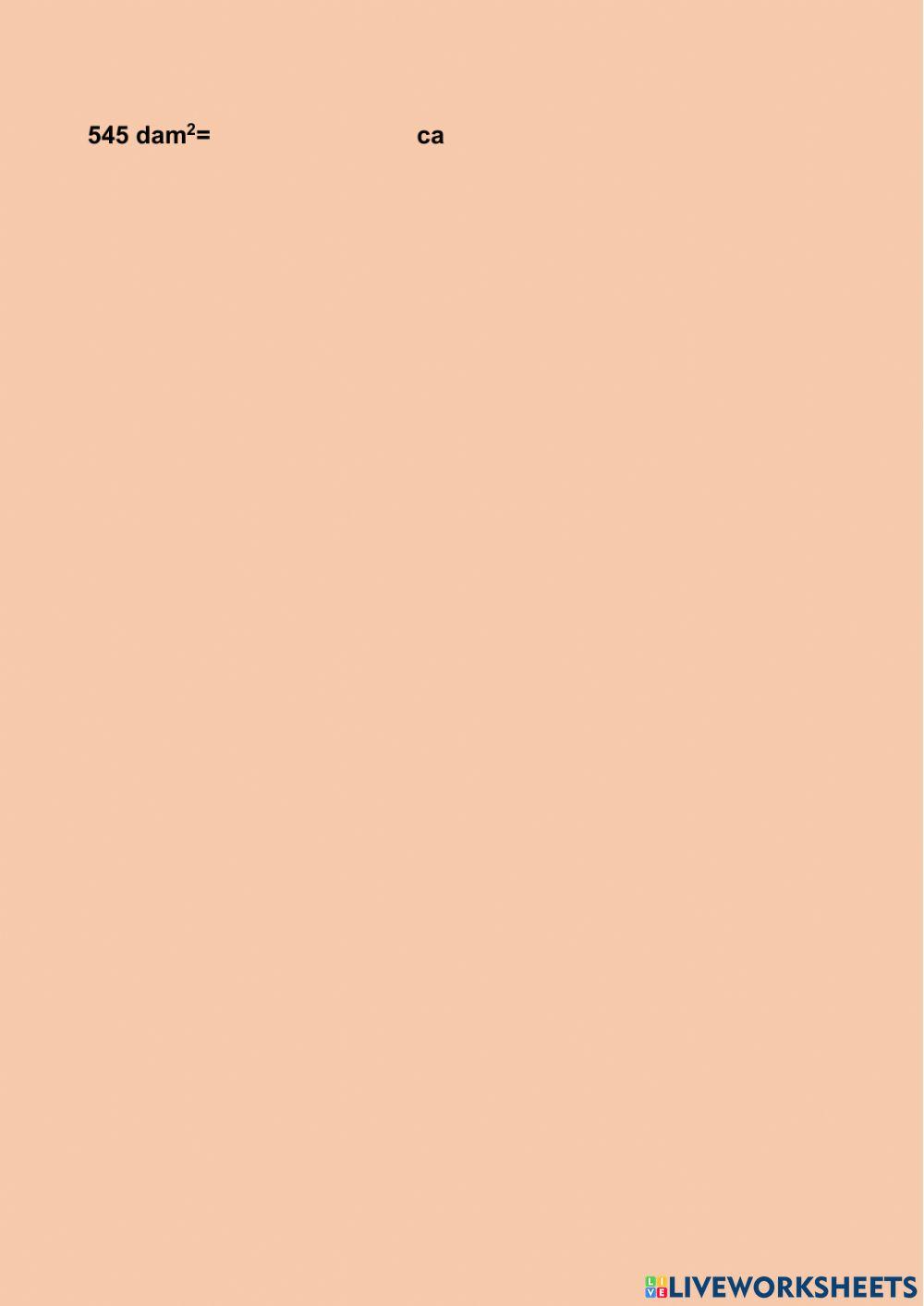 Medidas agrarias: hectáreas, área y centiárea.