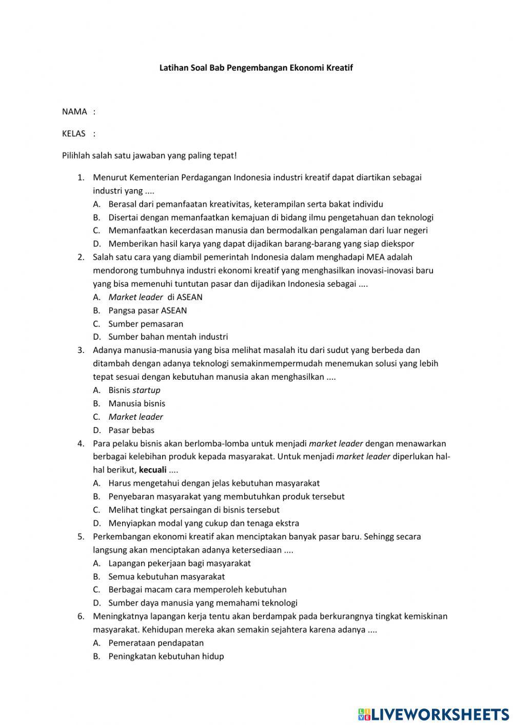 Pengembangan Ekonomi Kreatif