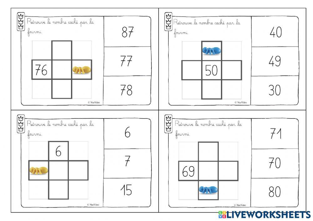 Suite numérique tableau de 100-5