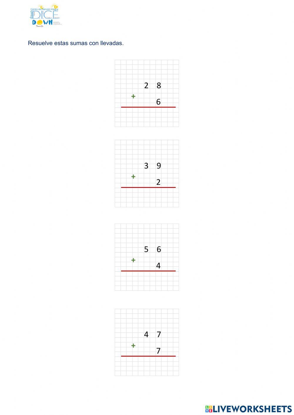 Sumas con llevadas (DECENAS)
