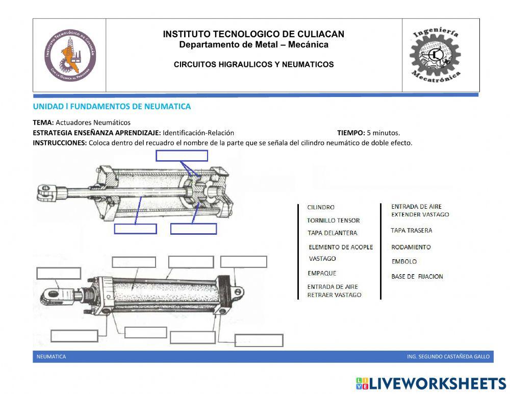Partes del actuador neumatico