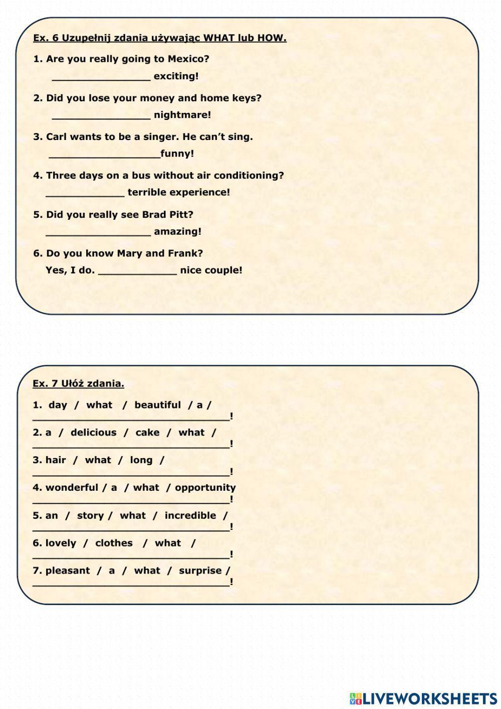 Zdania wykrzyknikowe - what - how - so - such