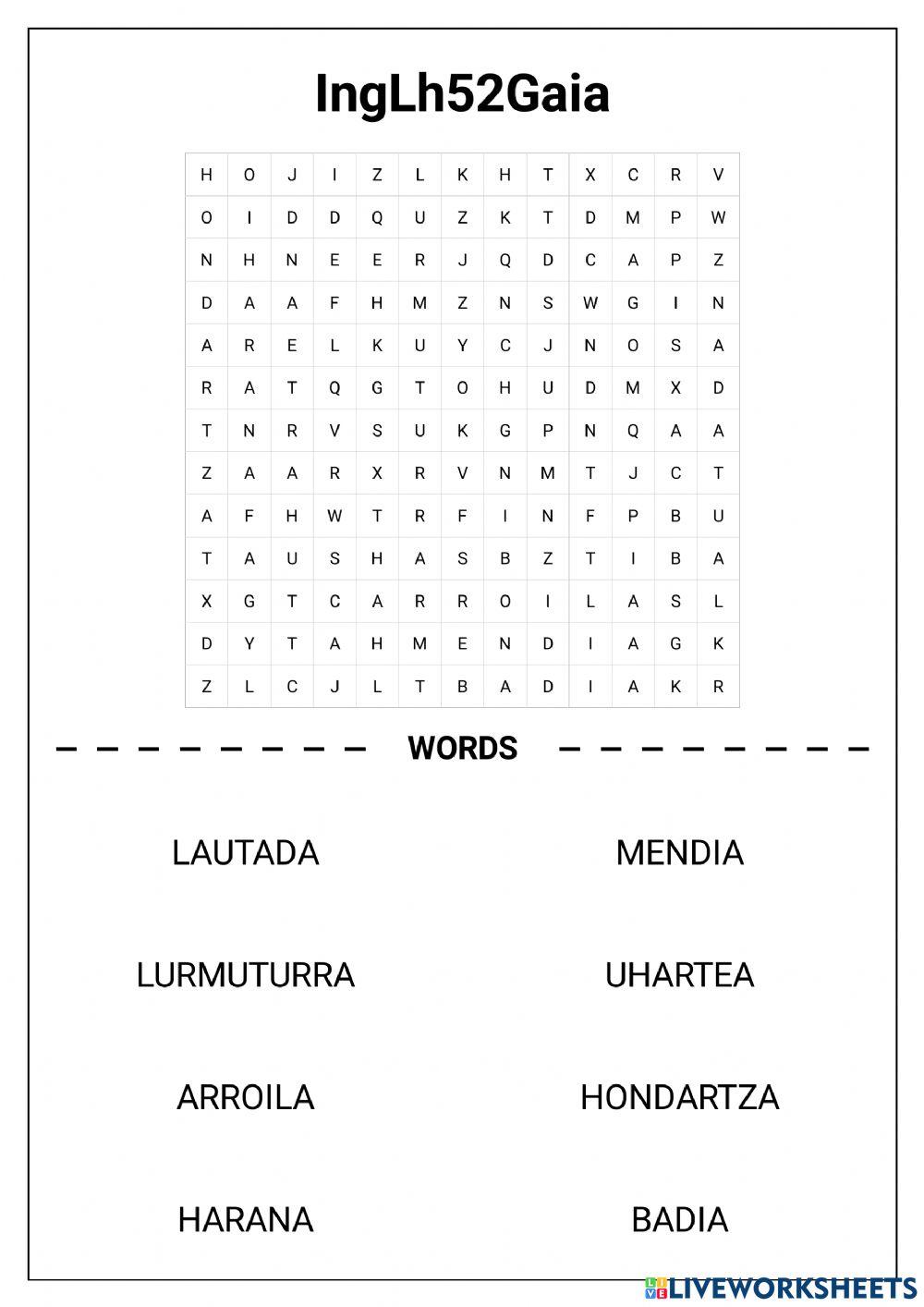 Ingurunea gurutzegrama erliebe elementuak
