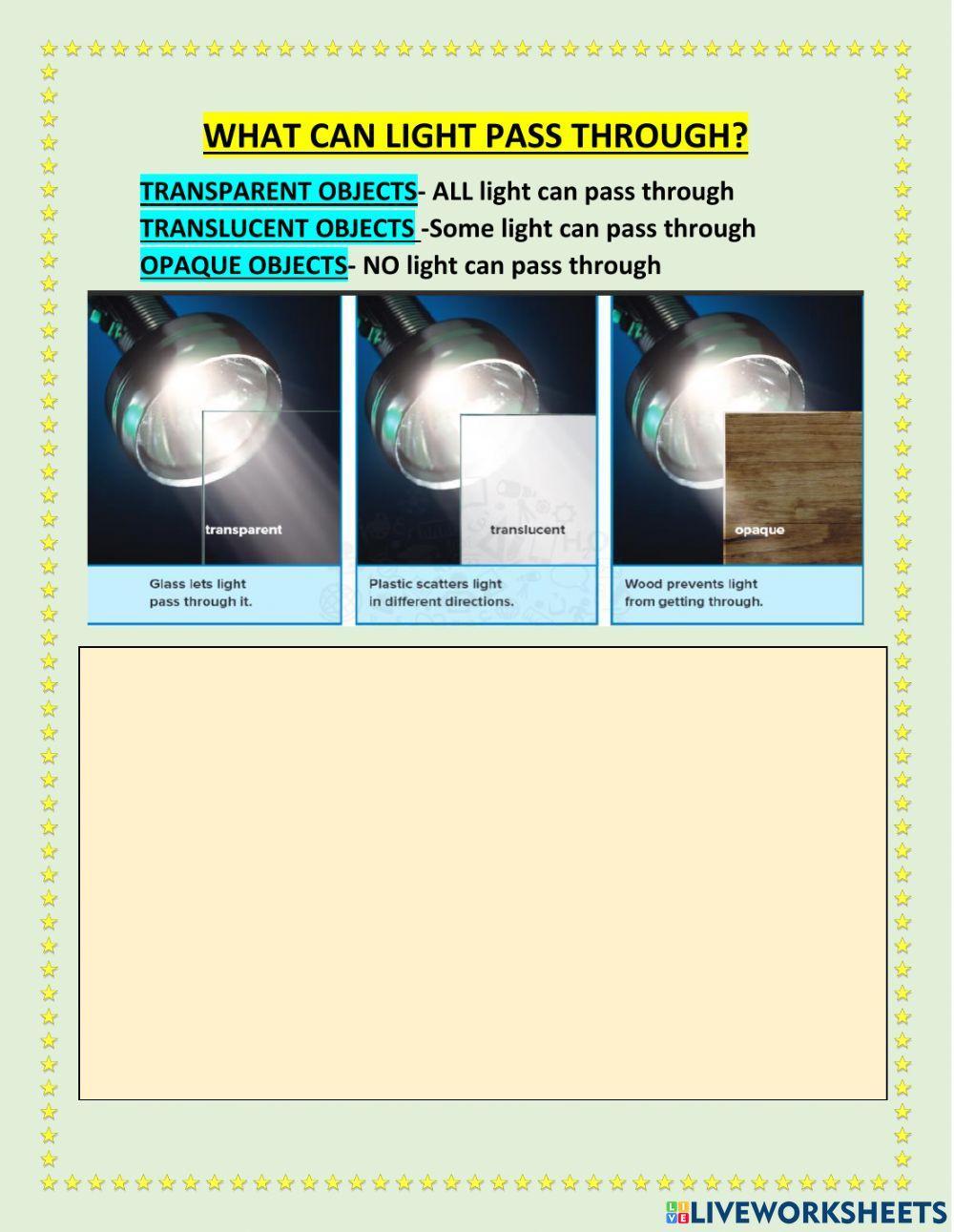 Chapter 6 lesson 3 LIGHT part 1
