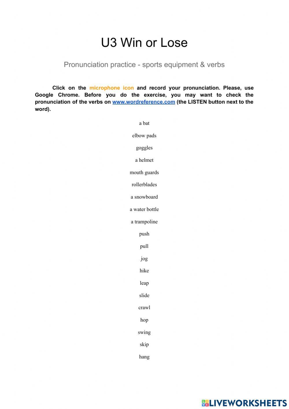 New Action 3 U3 Pronunciation