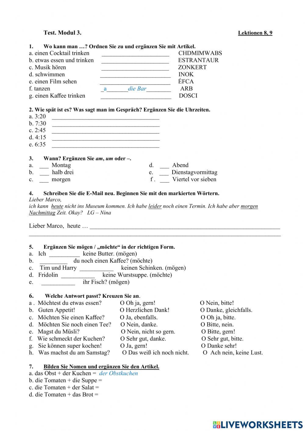 Menschen A1.1, Modul 3