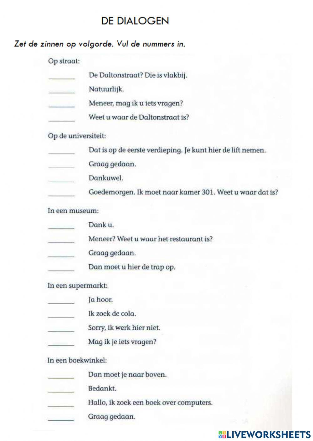 De dialogen, de stad