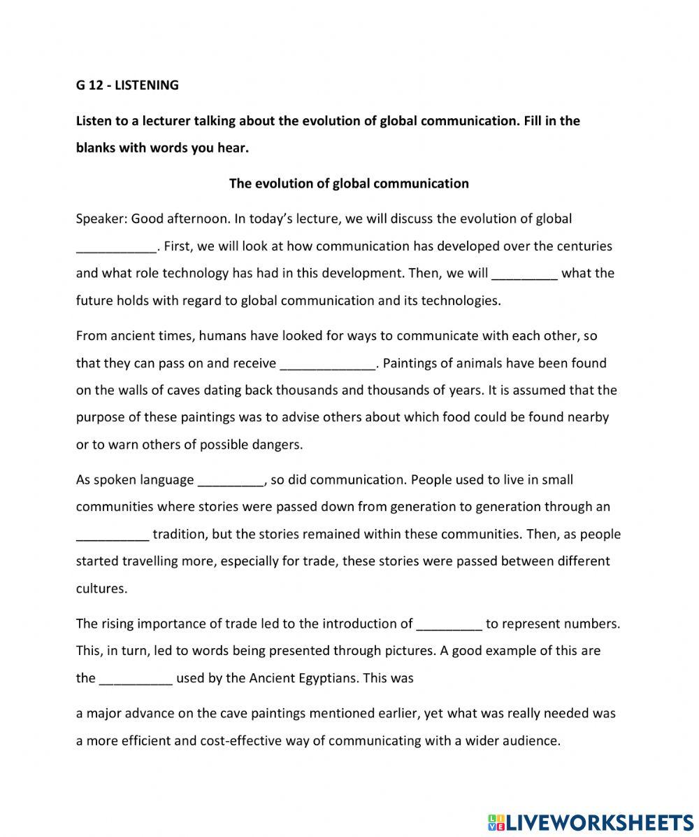 The evolution of global communication