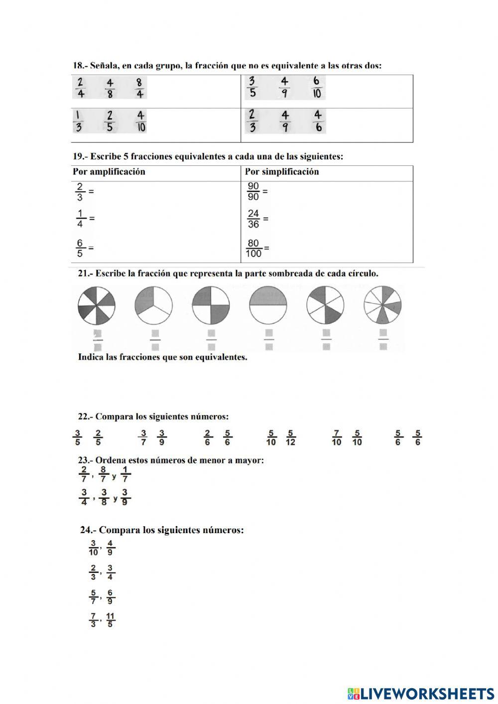 Repaso de fracciones