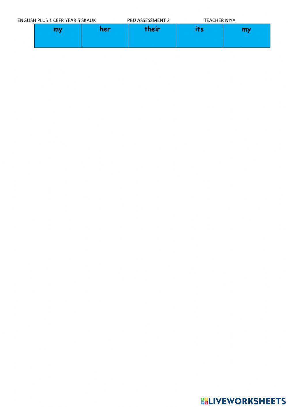 Possessive adjectives