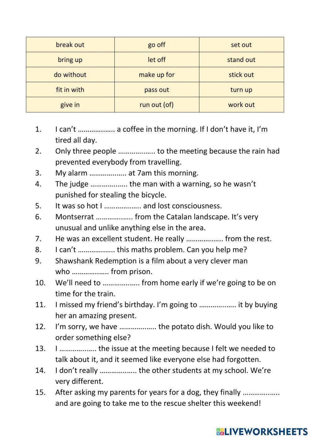 Phrasal Verbs Set 4
