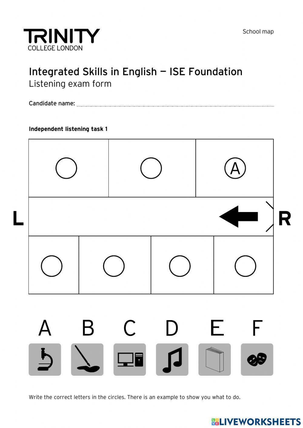 ISEF.2 FIRST TERM LISTENING ANSWER SHEET