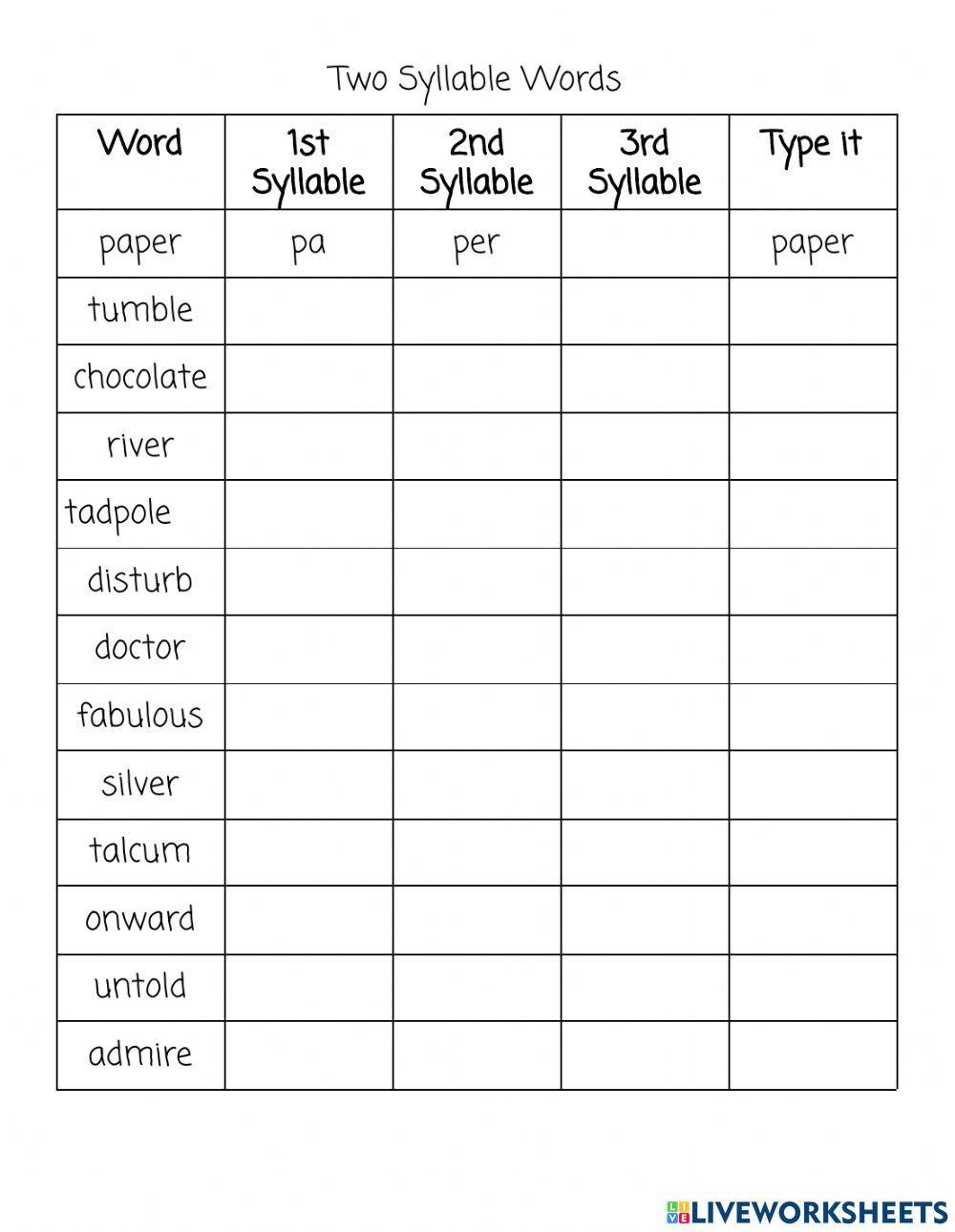 Syllable division