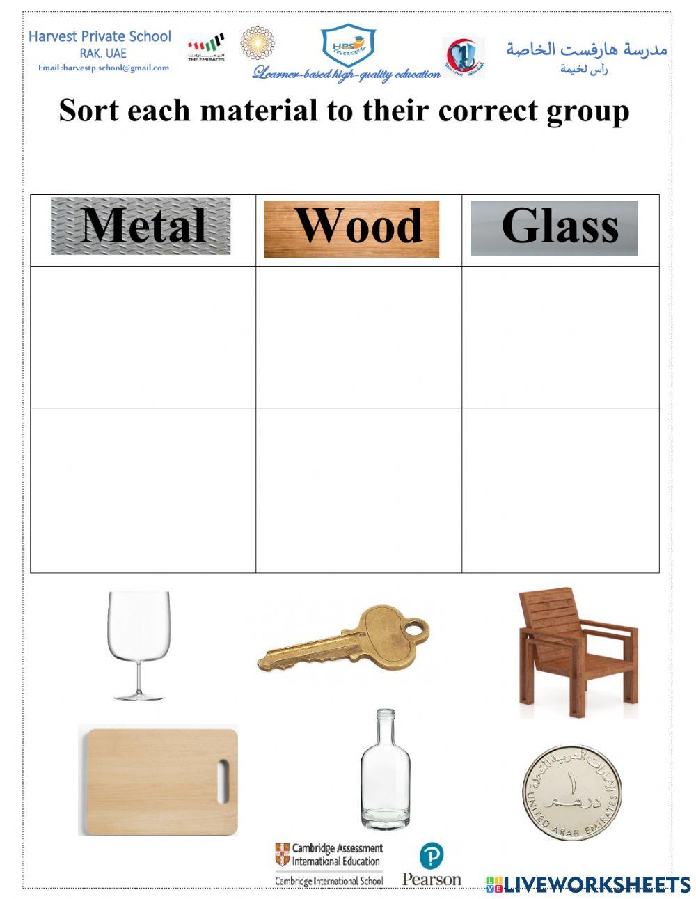 733158 Materials Sorting Necie1113 LiveWorksheets class-6-day-69-science-chapter-4-sorting-materials-into-groups