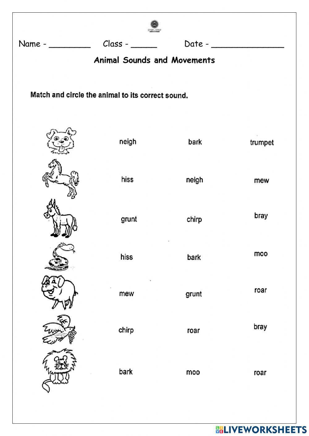 2 C Animal sounds and Movements