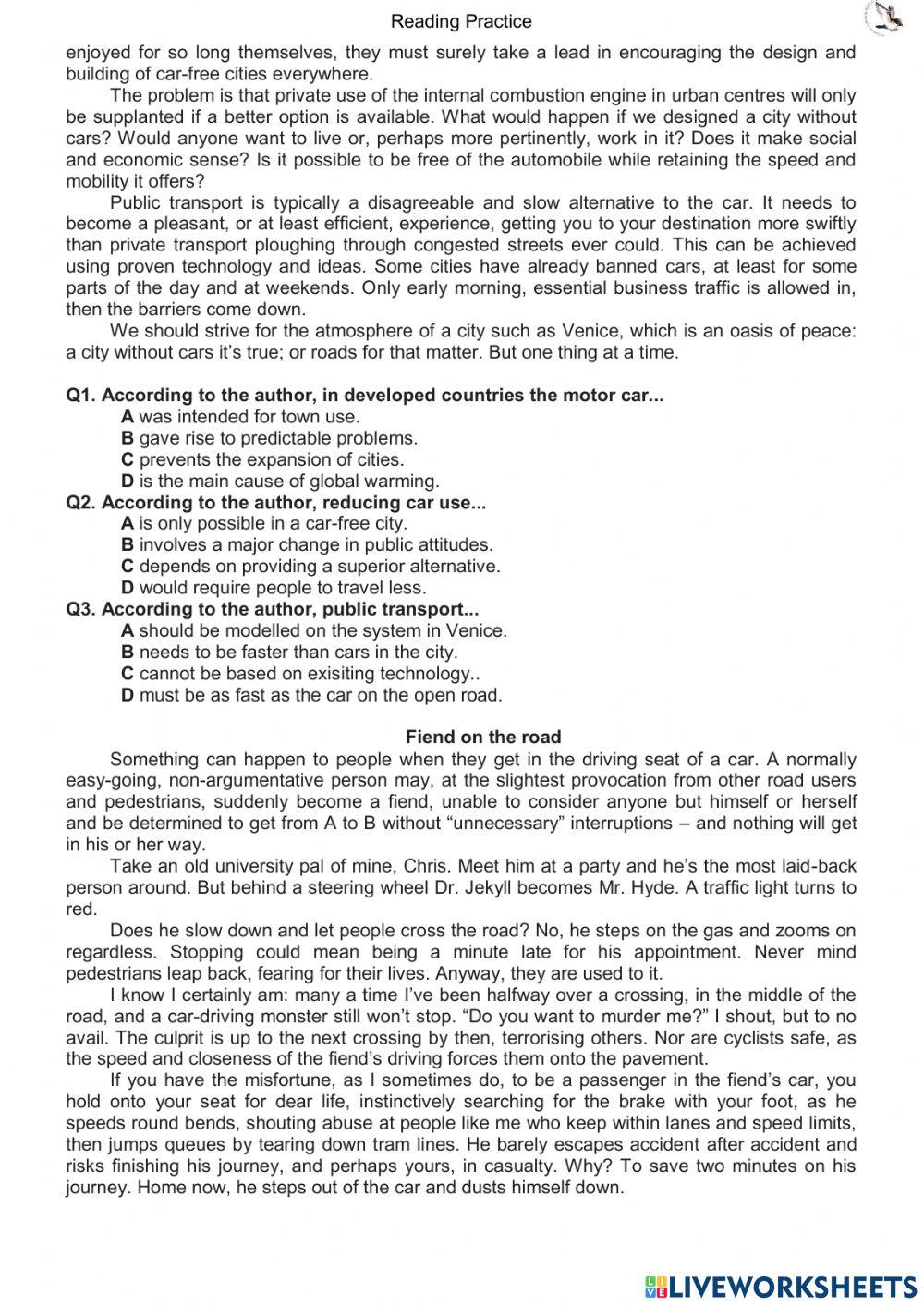 733208 | Reading Practice part 3 | Alesia Vorobey