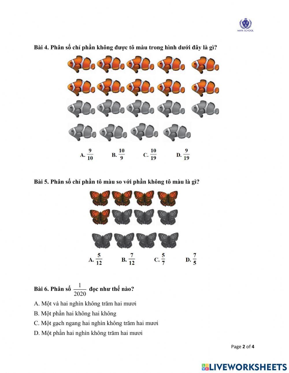 Khái niệm phân số và phân số bằng nhau