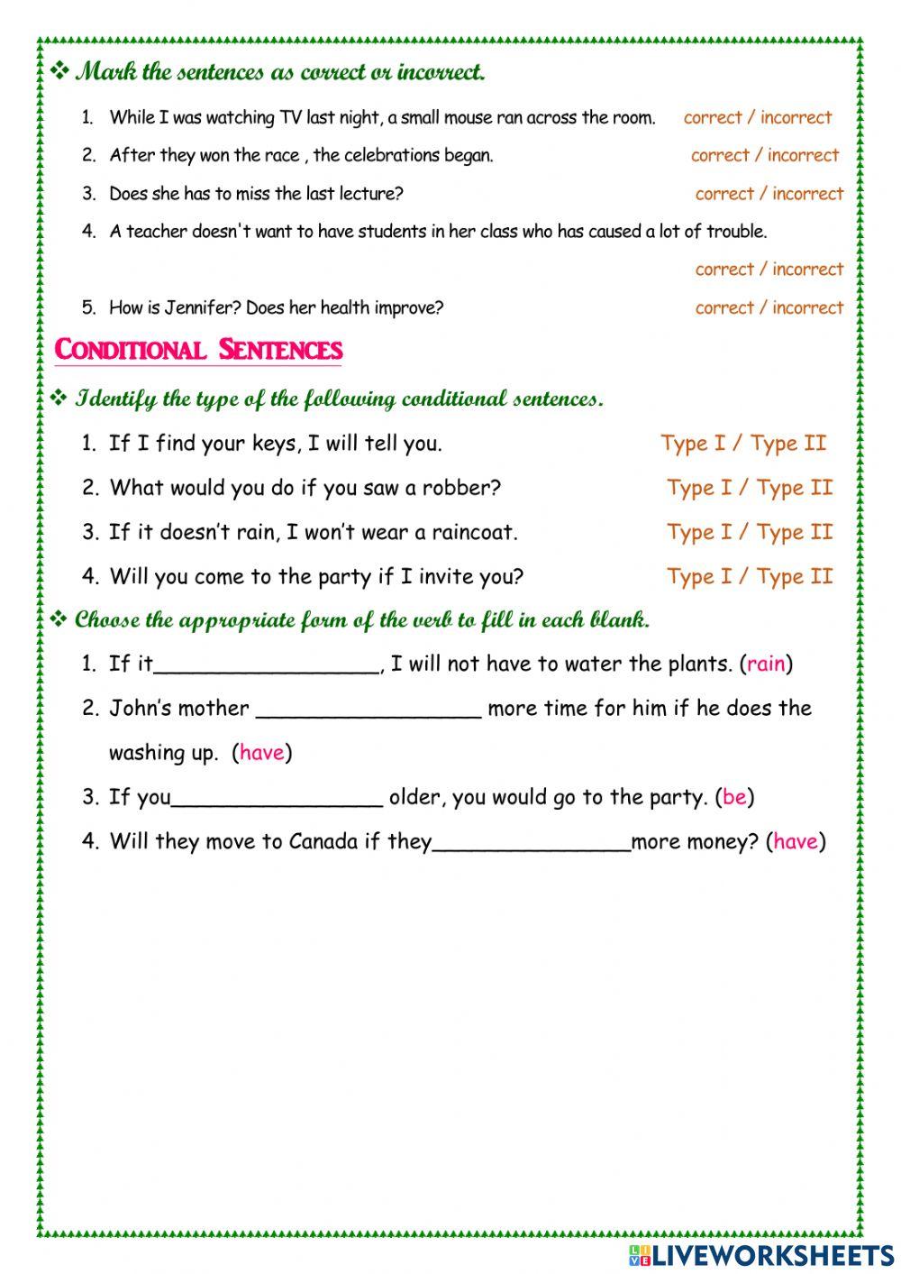 Tenses & Conditionals