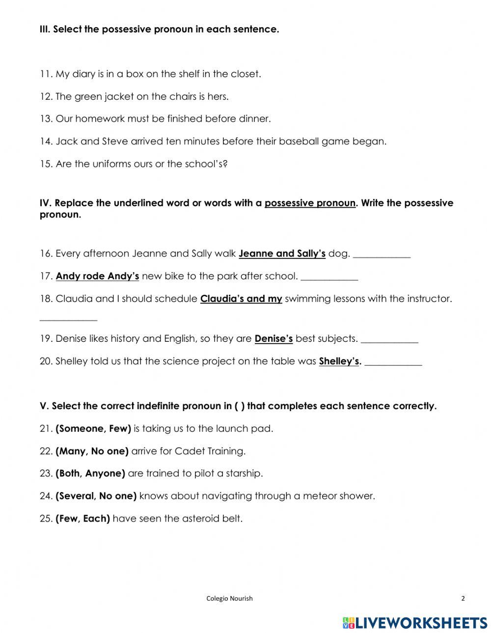 Grammar Exam February