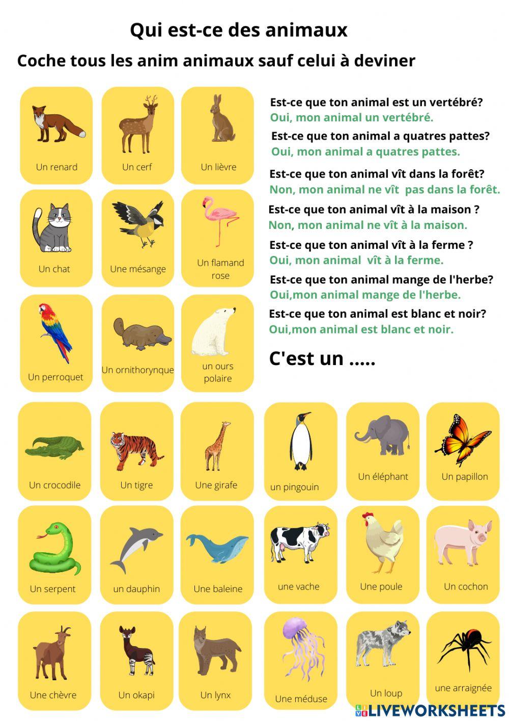 Qui est-ce des animaux 2